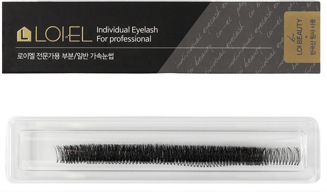 LOIEL 부분 가닥 인조속눈썹 10줄 5P 10호, 블랙 + 블랙라인, 1개