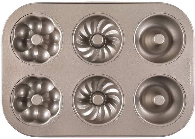 아노마드 3종 도너츠틀 팬 6구 골드, 1개