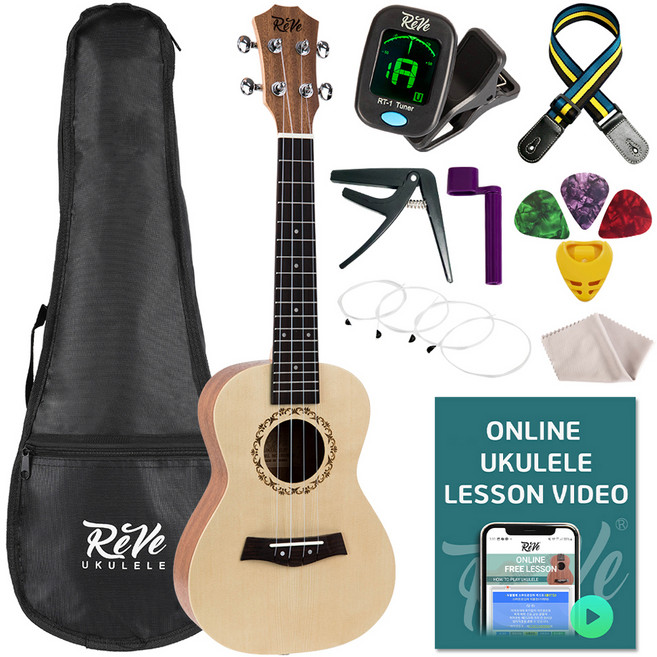 레브악기 우쿨렐레 RU5CS + 구성품 12종 세트, 콘서트, 1개