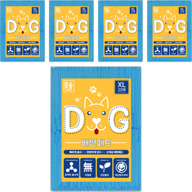일상잡화 프리미엄 애견 배변패드, 20개입, 5개