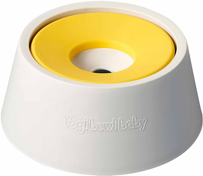 요기펫 요기 베이비 강아지 물그릇 300ml, 흰색 + 노란색, 1개