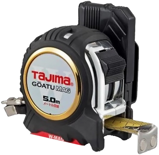 TaJIma 田島 剛厚包膠捲尺 附安全扣 W磁鐵 GASFGLWM2550 5米 x 25mm, 1個