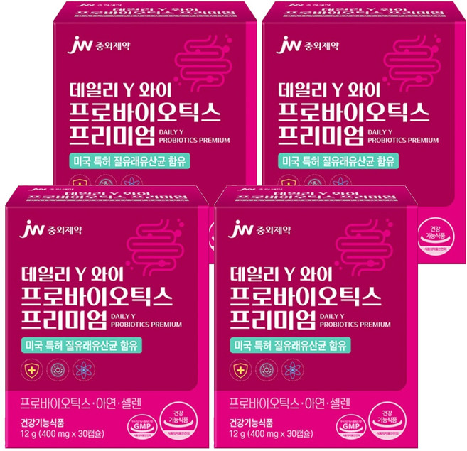 JW중외제약 데일리 와이 프로바이오틱스 프리미엄, 30정, 4개