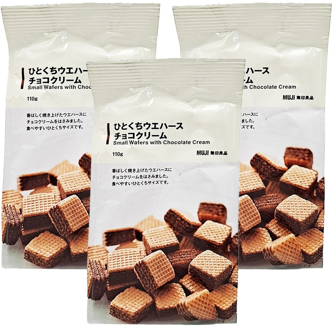 MUJI 無印良品 一口夾心酥 可可奶油風味, 110g, 3包