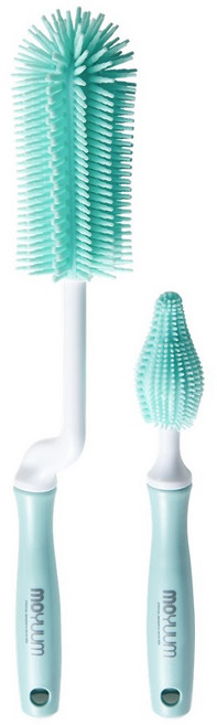 모윰 실리콘 젖병솔 + 젖꼭지솔, 1세트, 민트