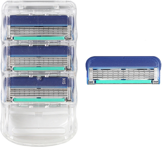 온비유 퓨전 매뉴얼 프리미엄 밀착 5중 면도날 질레트 호환, 4개입, 1세트