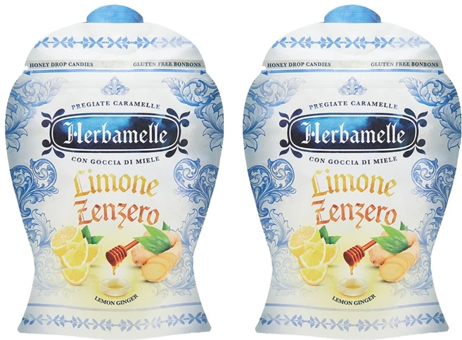 에르바멜레 허니드롭 레몬 진저 캔디, 100g, 2개 - 쿠팡