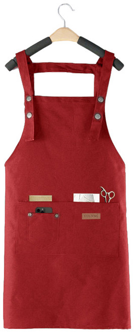 스토리빙 바리스타 H형 방수 앞치마, 레드, 1개