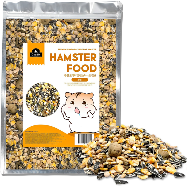 구딘 프리미엄 햄스터 사료 점보, 2kg, 1개