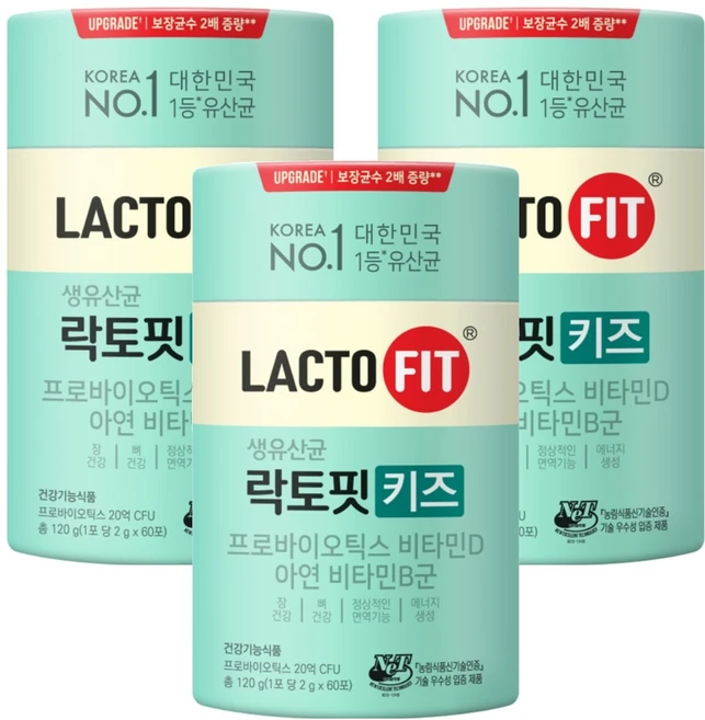 락토핏 키즈 유산균, 60회분, 120g, 3개 - 쿠팡