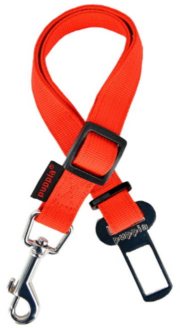 퍼피아 강아지 차량용 심플 안전 벨트 리드, 레드, 1개