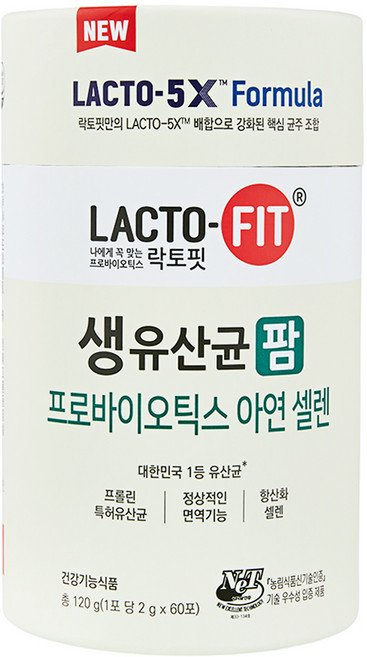 Chong Kun Dang 鍾根堂 LACTO-FIT 腸道乳酸菌 LACTO-FIT 活性乳酸菌 腸道益生菌 60p, 120g, 1個