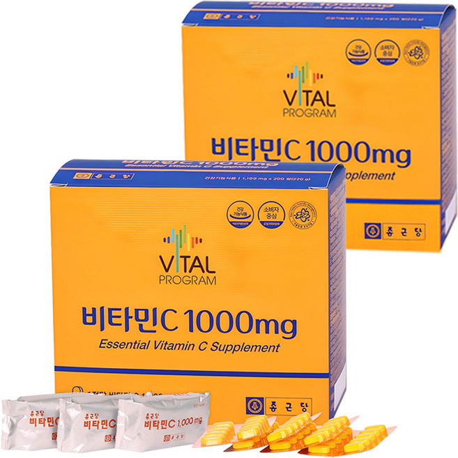 바이탈프로그램 비타민C 1000mg, 200정, 2개