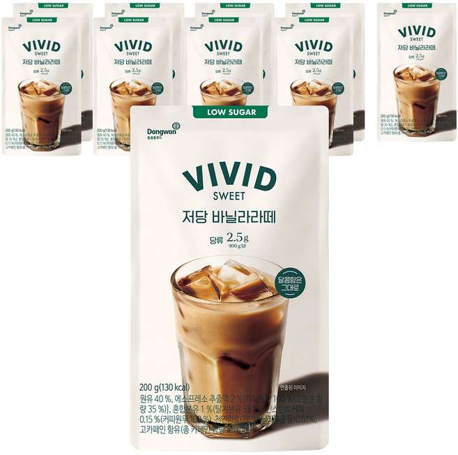 비비드스위트 저당 바닐라라떼, 200g, 10개
