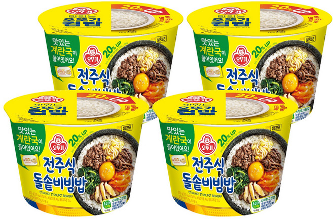 오뚜기 컵밥 전주식돌솥비빔밥+계란국, 270g, 4개