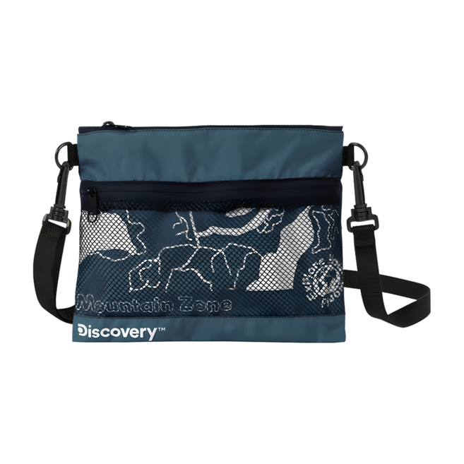 Discovery 極輕機能斜背包 尼龍材質 台灣製造, 地圖藍