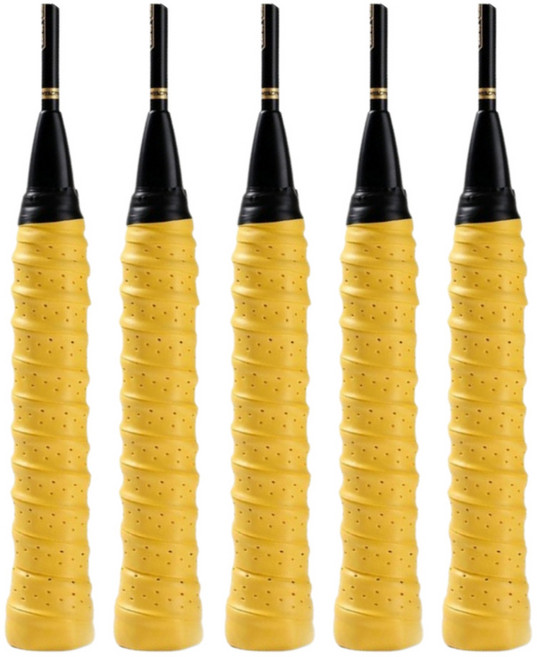 배드민턴라켓 쿠션 그립, 옐로우, 5개