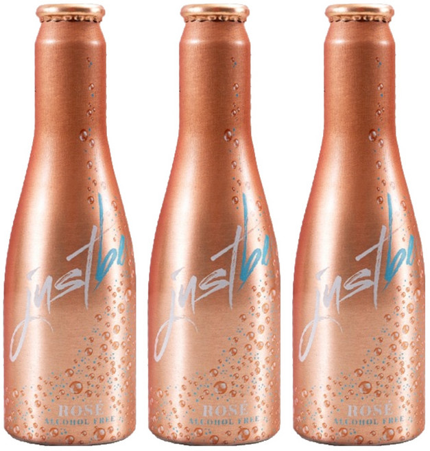 JustBe 無酒精氣泡粉紅酒, 200ml, 3個