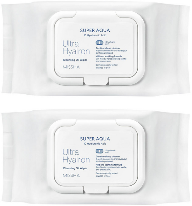 미샤 수퍼 아쿠아 울트라 히알론 클렌징 오일 티슈, 30매입, 2개