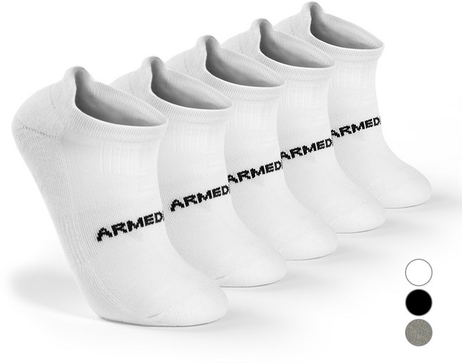 아르메데스 스포츠 양말 5족 세트 AR-11, 화이트, 5개