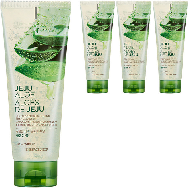 더페이스샵 신선한 제주 알로에 수딩 클렌징 폼, 150ml, 4개
