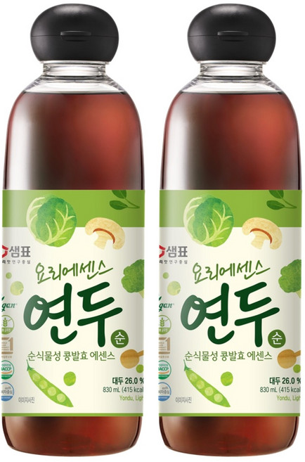 샘표 요리에센스 연두 순, 830ml, 2개