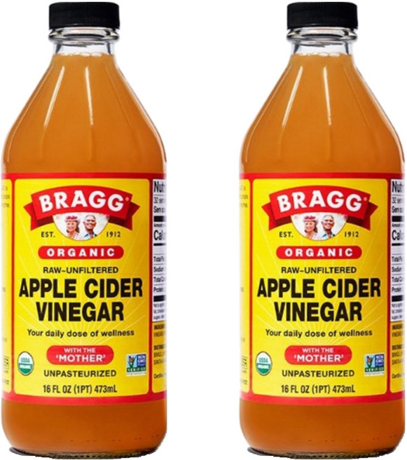브래그 에플사이다비네거 유기농 사과 식초, 473ml, 2개
