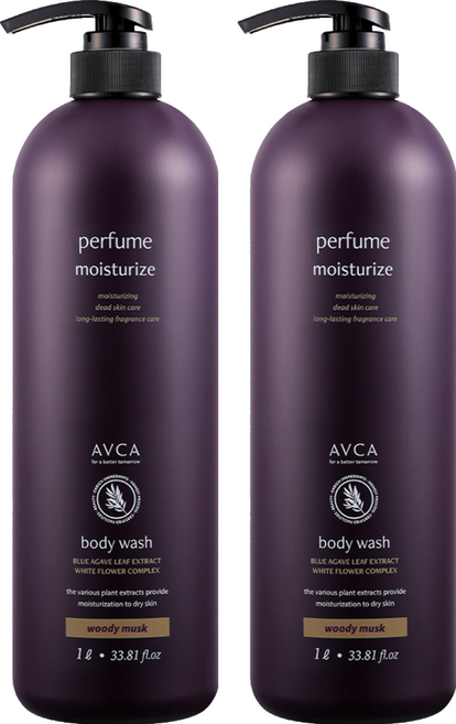 아브카 퍼퓸 대용량 바디워시 우디머스크, 1L, 2개