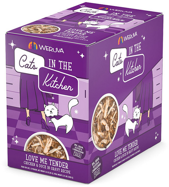 웨루바 캣츠인더키친 러브 미 텐더 주식파우치, 닭+참치, 85g, 12개