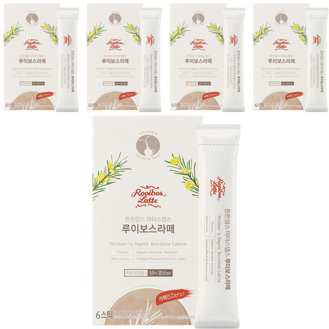 튼튼맘스 마더스댑스 루이보스라떼 분말, 16g, 6개입, 5개