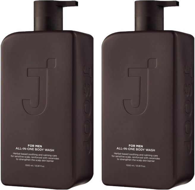 제이숲 포맨 올인원 바디워시 허브우디향, 1L, 2개