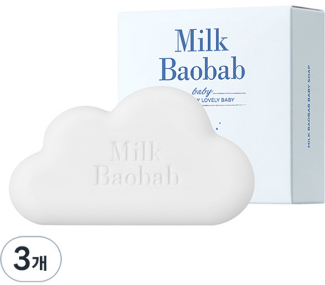 밀크바오밥 저자극 유아비누, 90g, 3개