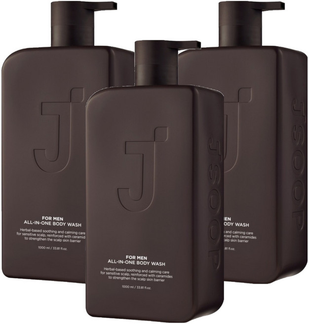 제이숲 포맨 올인원 바디워시 허브우디향, 1L, 3개