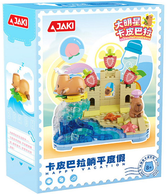 JAKI 水豚君的休假 L牌相容積木 GK002, 1個, 混合顏色