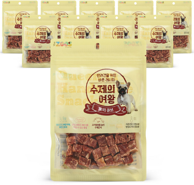 수제의여왕 강아지 간식, 오리큐브, 70g, 10개