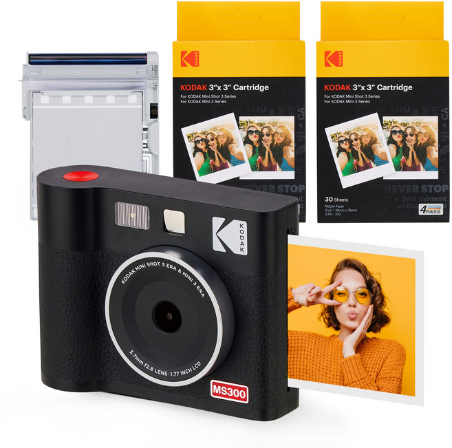 코닥 미니샷3 ERA 즉석카메라 MS300 + 카트리지 번들, MS300(블랙), 1세트