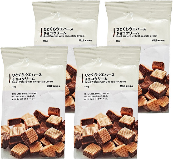 MUJI 無印良品 一口夾心酥 可可奶油風味, 110g, 4包