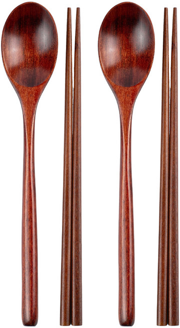 조니프리 옻칠 나무수저 젓가락 세트, 숟가락 2p + 젓가락 2p, 1세트