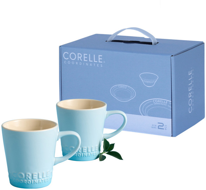 코렐코디네이츠 브리즈스톤 머그컵 325ml, 블루, 2개