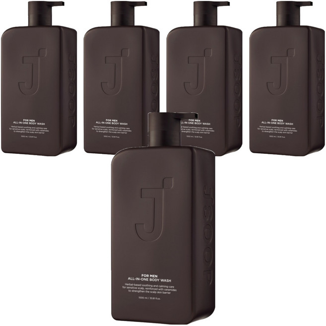 제이숲 포맨 올인원 바디워시 허브우디향, 1L, 5개