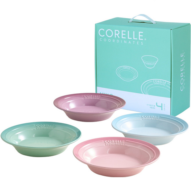 코렐코디네이츠 파스타볼 4종 세트, 그린 + 블루 + 퍼플 + 핑크, 1세트