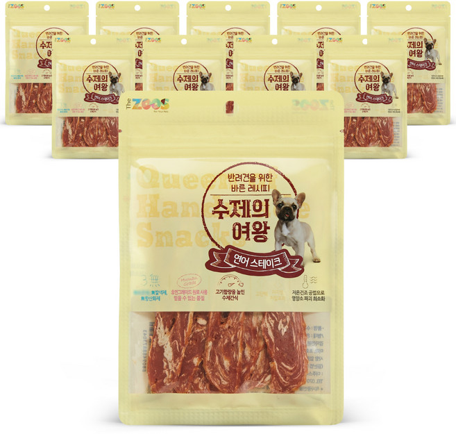 수제의여왕 강아지 간식, 연어스테이크, 70g, 10개