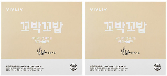 비브리브 꼬박꼬밥 미숫가루 다이어트쉐이크, 280g, 2개