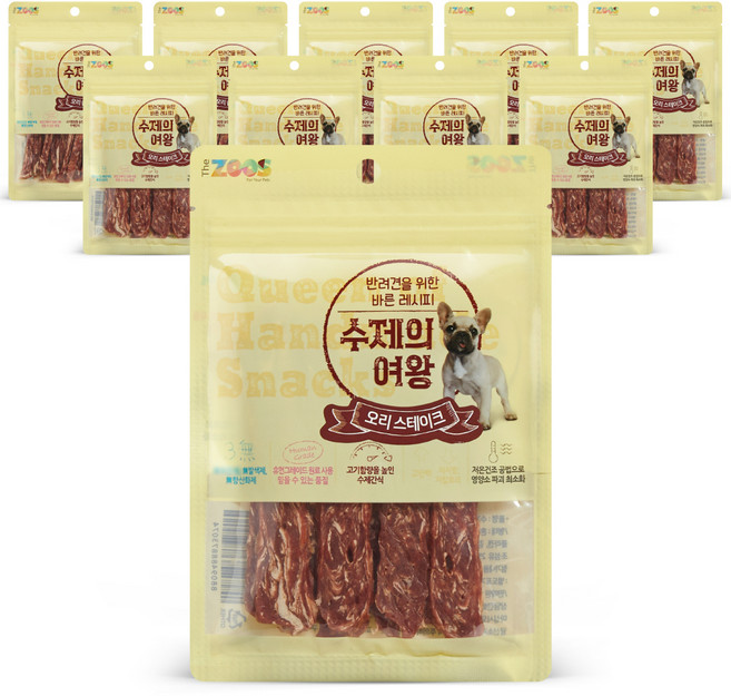 수제의여왕 강아지 간식, 오리스테이크, 70g, 10개