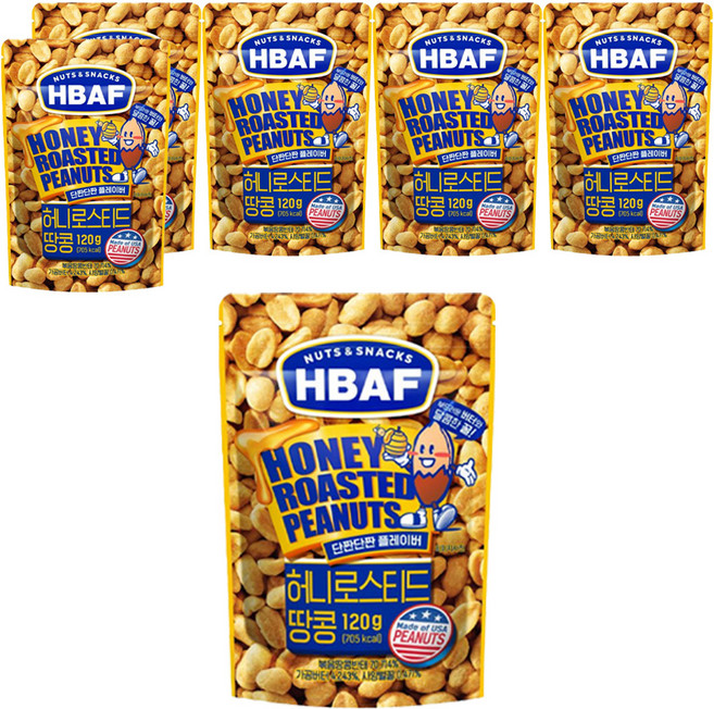 HBAF 蜂蜜奶油味花生, 120g, 6包