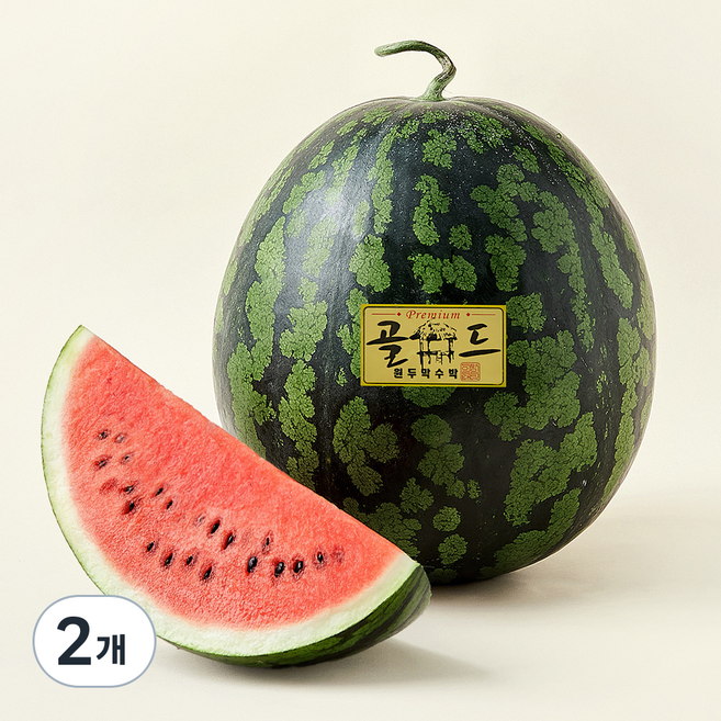 원두막 수박 골드, 8kg 이상, 2개