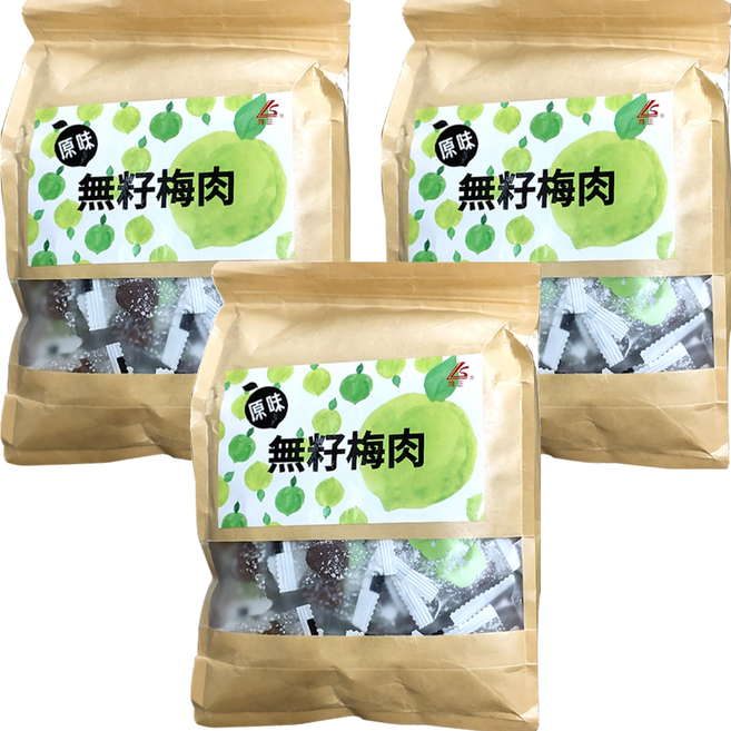 同正 原味無籽梅肉, 500g, 3包