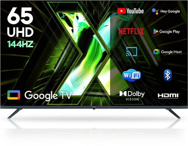 이노스 4K UHD LED 구글 3.0 VRR 144Hz 스마트 TV, 스탠드형, 고객직접설치, X65 PRO, 165.1cm