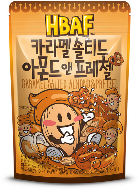 바프 카라멜 솔티드 아몬드 앤 프레첼, 120g, 1개