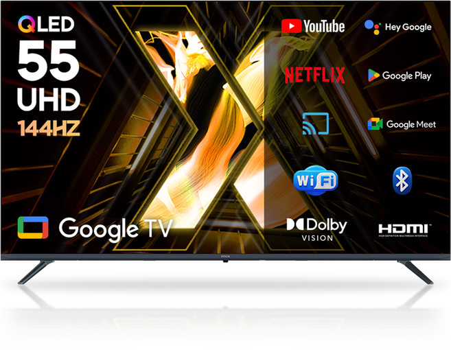 이노스 4K UHD QLED 구글 3.0 VRR 144Hz 스마트 TV, 스탠드형, 고객직접설치, X55 QLED PRO, 139.7cm